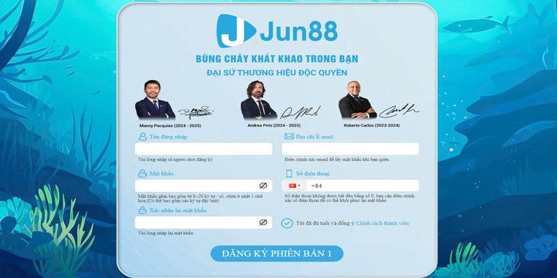 Hướng dẫn đăng ký Jun88 bằng cách điền đủ thông tin